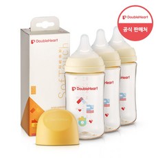 더블하트 모유실감 3세대 PPSU 한글 사랑해 240ml (M젖꼭지포함), 3개