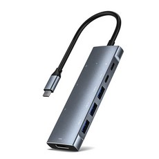 썬더볼트 독 서피스독 9 in 1 usb 3.0 type c usb c 허브 (hdmi 호환 pd sdtf 오디오 3.5mm 어댑터가있는 pc 노트북 mac pro pro 용), 은