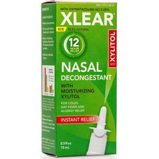 Xlear 12시간 비강 분해 스프레이 자일리톨 옥시메타졸린 3개팩, 3, 3개, 15ml