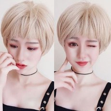 OM+ 국민템 숏컷스타일 짧은머리 귀여운스타일 가성비 SN: VY3-U#11V, OM_ 1, OM_ 빌리프 통 가발-밀크브라운(망 없음)