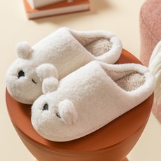 겨울실내화 두꺼운 겨울솜 슬리퍼 남녀 커플 비오픈형 보온 홈 실내 귀여운고양이 고양이카툰 털