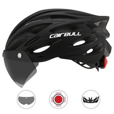 케어블 자전거 헬멧 성인용 고글 헬멧, 블랙