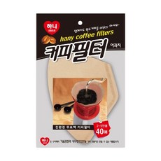 하니 커피필터 40매 5~10인용 커피여과지 커피드리퍼, 40매 2-5인용, 40개입, 1개