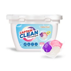 캡틴 클린 (Captian Clean) 캡슐세제 트리플 고농축 세탁세제 벚꽃향 세탁캡슐세제, 1통, 25개입