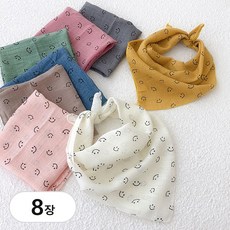 어린이 유아 목수건 여름 손수건 아기 아동 쁘띠 면 스카프 8장 린이 유아 목수건 손수건 아기 아동 쁘띠 면 스카프 8장