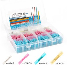 방수 씰 열 수축 버트 커넥터 전선 스플라이스 케이블 프 단자 키트 박스당 50 개 100 250, [03] 250PCS, 250개