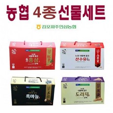 김포파주인삼농협 4종 6년근 홍삼 흑마늘 도라지 산수유 진액 건강 선물 세트, 농협 내몸에 좋은 흑마늘진액 70ml, 4개
