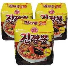 오뚜기 진짬뽕 봉지라면, 130g, 12개