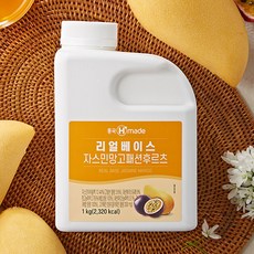 흥국F&B 리얼베이스 자스민망고패션후르츠 1kg, 종이박스 배송, 1개, 1L