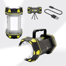 LED 충전식 캠핑랜턴 텐트 조명 겸용 손전등 대용량 써치라이트 후레쉬