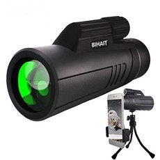 [미국] Monocular Telescope 12X50 High Power Starscope Monocular Telescope with Smartphone Holder Water, Black