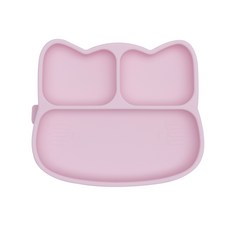 we might be tiny 어린이 실리콘 접시 만화 분할 컵 그릇 아기 보조 그릇 아기 식기, 단일옵션, 고양이 핑크