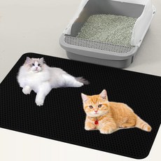 고양이 벌집모래매트 사각엠보형 블랙, 2개