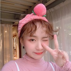 상큼 복숭아 세안밴드, 1개, 화이트