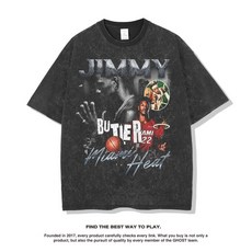 지미 버틀러 마이애미 히트 프린트 티셔츠 힙합 빈티지 래퍼 음악 농구선수