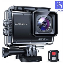 Crosstour 터치스크린 액션카메라 4k WiFi 와이드 앵글 40m 방수 액션캠, 1