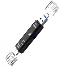 6 In 1 카드 판독기 USB 2.0 유형 C-SD 마이크로 TF 메모리 카드 노트북 액세서리 용 SD 어댑터 OTG 플래시 드라이브 스마트 카드 판독기, 5에서 1, 하나, 02 5 in 1 black