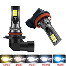 LED H11 H8 자동차 안개등 H4 H7 H9 H10 H1 9005 HB3 9006 HB4 6000K 헤드라이트 자동 3000K 12000Lm 2 개, 04 6000 천개 차가운 흰색, 09 9006/hb4