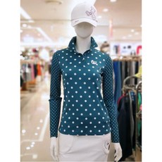 [MU스포츠 HY] 여성 냉감 도트 제에리 티셔츠 GU32TL02, 55, 블랙