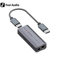 DAC 헤드폰앰프 휴대용 블루투스 Fosi 오디오 DS2 DSD512 HiFi 미니 USB 768 MM 및 3.5MM 듀얼 출력 32bit/4.4 kHz 지원, 1.Gray, 1)Gray - fosids2