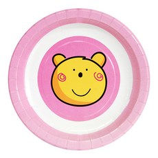피플스파티 파티접시 죠이베어 23cm, 핑크, 1개, 18p