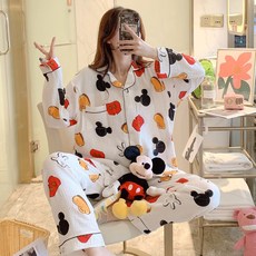 임산부잠옷 순면 거즈 산후조리복 6월분 7봄여름시즌 여자산후 임산부 잠옷 수유 수유복 홈웨어