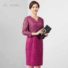 기쁘다 시어머니 결혼피로연 룩 고귀한 레드 가을 웨딩 마담 엄마옷 중년 여성의류