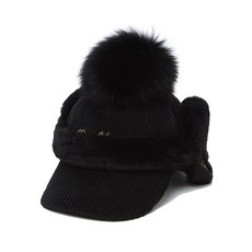 (국내백화점) 말본 볼캡 여성 이어 워머 캡 BLACK (WOMAN) M3442PCP24BLK