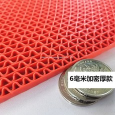 WAIT미끄럼방지패드 고무판 현관발판 PVC 논슬립 업소용 가정용 경사로 깔판 베란다 욕실 계단 복도 수영장 바닥 통로 플라스틱 방수 욕실 화장실용 격자매트, 1.8m 너비x10m 길이 + 적색-6.0mm 두께, 1개