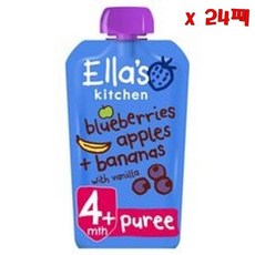 Ella's 엘라스 키친 블루베리 애플 바나나 바닐라 120g 24팩, 24개