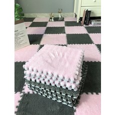 블럭매트 틈새매트 베란타매트 블록식 거실 층간소음, 핑크+화이트 30x30x0.6 cm10장, 1개