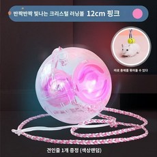 햄스터 쳇바퀴 귀여운 간편한설치 내구성 컬러풀한 반려동물 용품, 다채로운 조명이 달린 런닝 볼 핑크 12cm + 햄스터, 1개