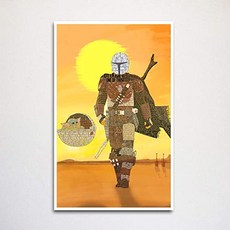 만달리 어 스타 워즈 워드 아트 인쇄 11x17 Unframed Mando 타이 포 그래피 아트 따옴표로 만든 벽집 홈 데코 스타 워즈, 본상품, 본상품