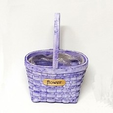 [바구니] 신우드 바구니(행) - 보라 (22X14cm 전체길이35cm) 생화 조화 드라이 플라워 화분 꽃바구니 선물 포장 플라워 원데이클래스