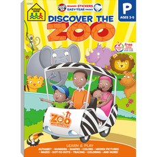(영문도서) School Zone Discover the Zoo Preschool Tablet Workbook Paperback, English, 9781681471914