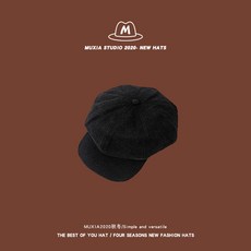 헌팅캡 Newsboy Cap일본스타일 팔각모 가을겨울 베레모자 잉글랜드 빈티지 가죽융 베레모 자남 여성