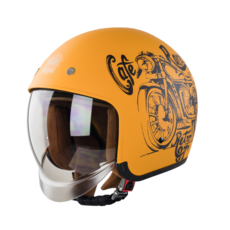 로얄 M139 클래식 오픈페이스 헬멧 레트로 오토바이 바이크 스쿠터 헬멧, XXL, 오렌지(무광)