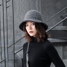 여성 에타 니트버킷 페도라 클로슈 햇 아트 모자