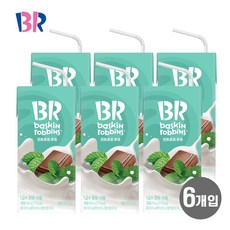 배스킨라빈스 멸균우유 민트초코 190ml x 6개입, 6개