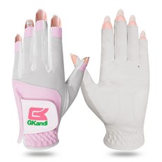지칸디 네일컷 여성 골프장갑 양손용 메쉬소재 사계절 사용 가능, 핑크색