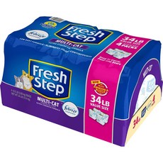 Fresh Step Multi-Cat Scented Litter with the Power Fresh Step 멀티캣 향 깔짚 Febreze의 힘 응집형 고양이 깔짚 34파운, 15.42kg, 1개