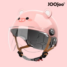 쥬주헬멧 귀여운 오토바이 킥보드 헬멧, 핑크) 피그 (여성용)