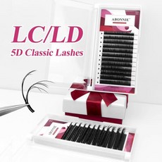 Abonnie 캐시미어 5D 클래식 속눈썹 연장 LC LD 매트 블랙 개별 속눈썹 연장 메이크업, 02 LC, 01 0.07mm, 01 MIX(8-15), 1개