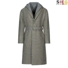 SIEG 프리미엄 울 후드 그레이 코트 (PWHAY7042)