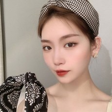 미다미 [2P세트] 로카 블랙패턴 볼드 헤어밴드