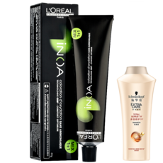 LOREAL 로레알 이노아염색약 천연 염발제 암모니아 무맛의 자연 흑색 염발 크림 무상 흰머리 감는 가방 우편 3.0-천연 블랙, 상세페이지 참조, 상세페이지 참조