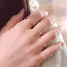 [바나제이] 순은 실버 레이어드 물결 무도금 실반지 심플반지 실버반지