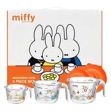 EJIRY Miffy耐熱玻璃量杯 5個組, 1套, 透明