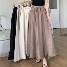 낙낙 보다 플레어 밴딩 롱 스커트