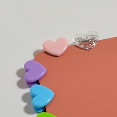 귀여운 하트 클립 플라스틱 종이 서류집게 종이집게 사무용집게 북클립 북마크 귀여운클립 하트클립 E01, 빨강